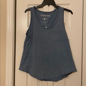 Pact Blue Scoop Neck Tank Top